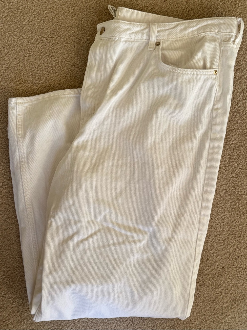 H&M wide legged white denim
